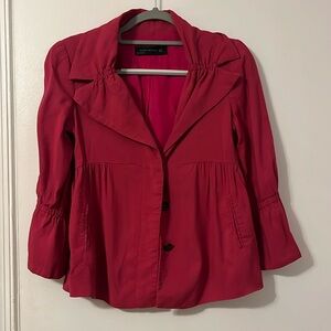 Zara blazer ruffle sleeve S Dark Pink